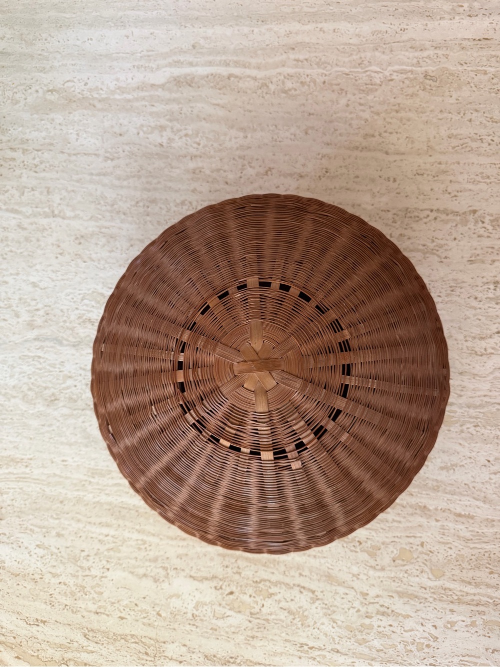 Vintage Woven Round Basket